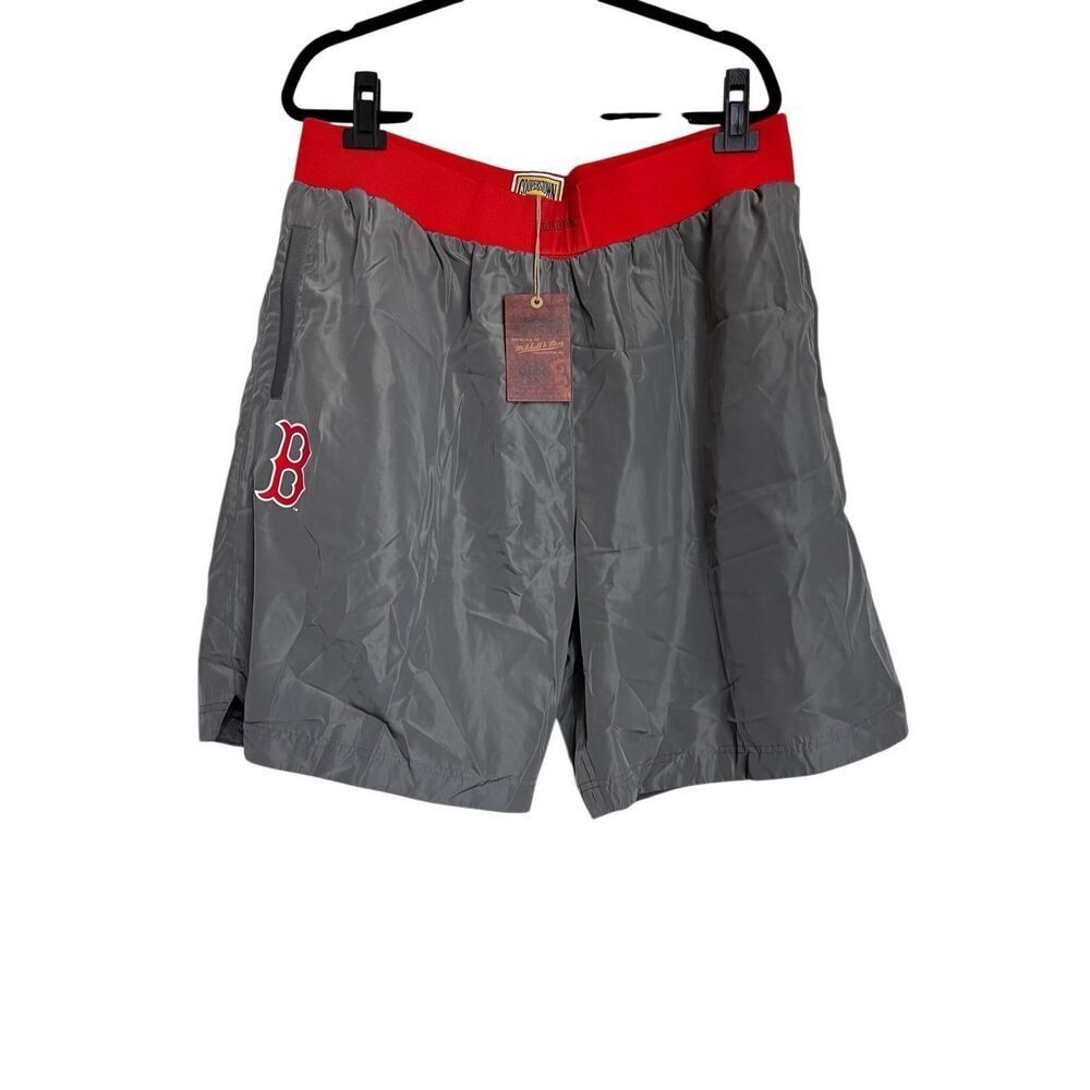 Mitchell & Ness Shorts Mens Sz 2XL Gray Insignia MLB Baseball Boston Red Sox NWT